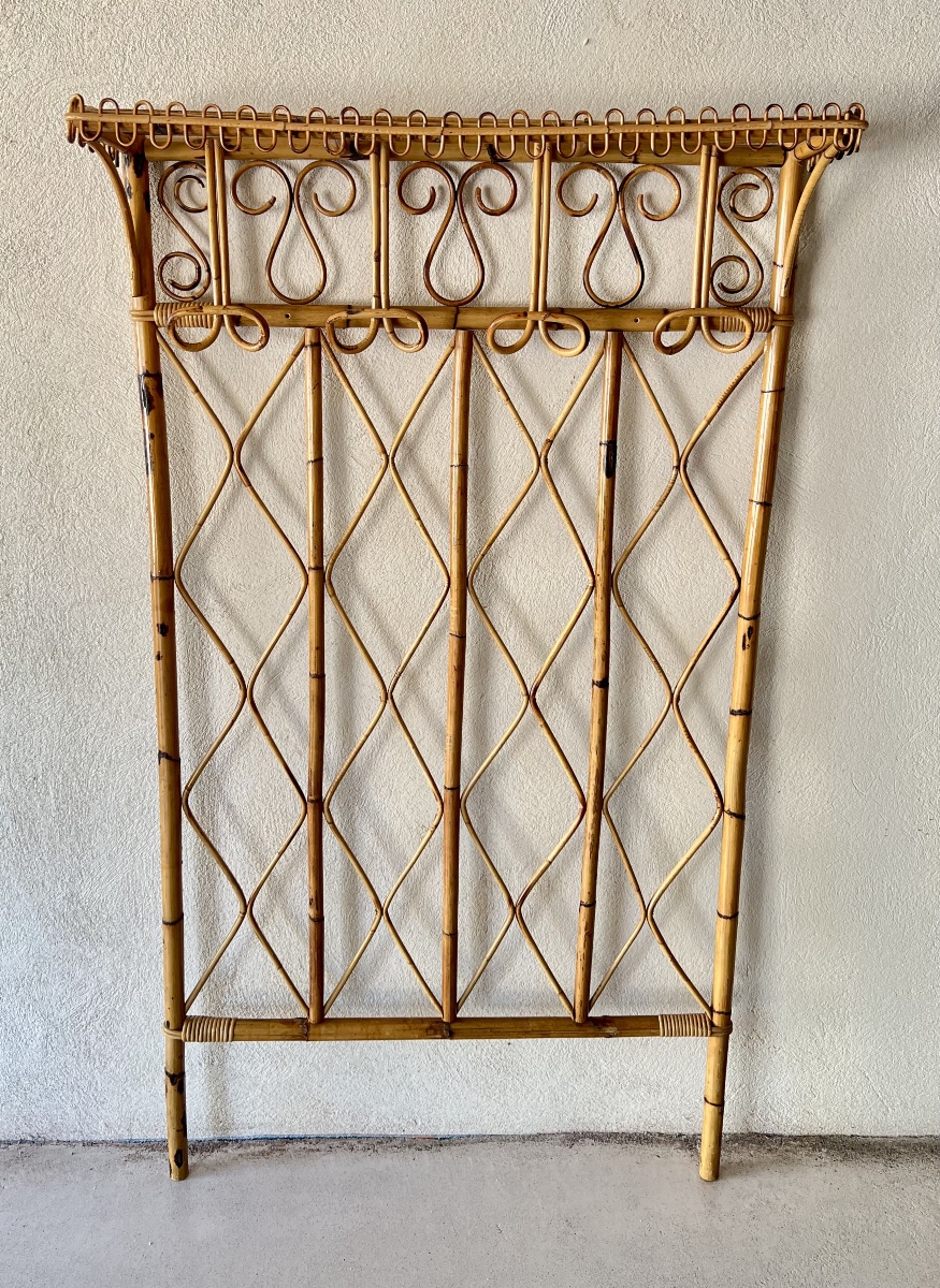 Portemanteau en rotin par Bonacina, Italie années 60