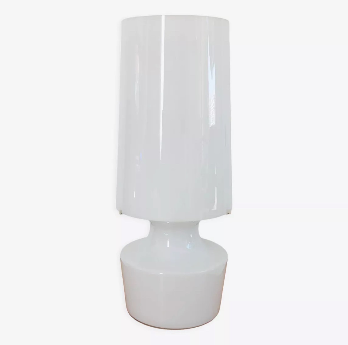 Lampe de salon en verre blanc, Italie années 60