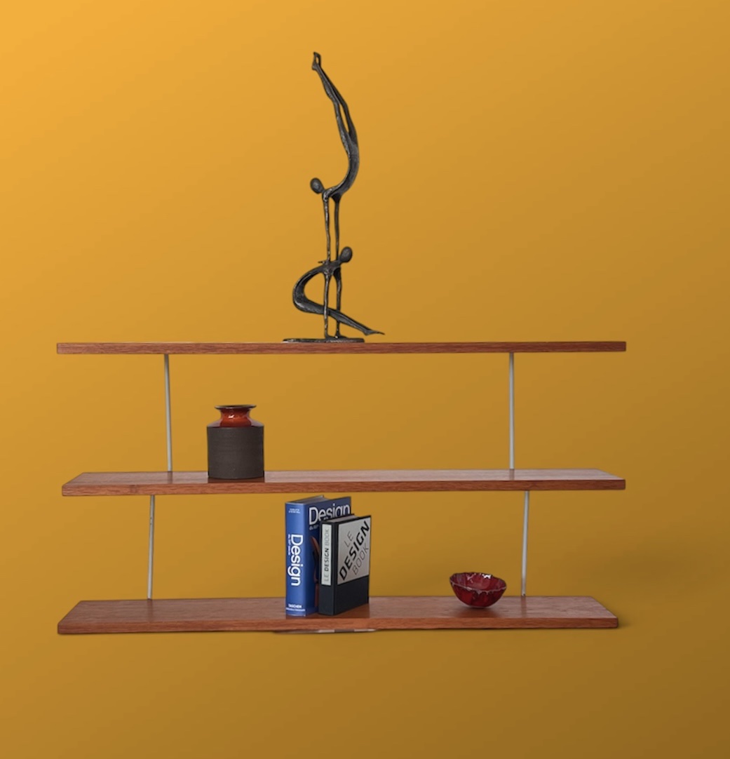 3-tier Wall Bookcase, France, 1960s.  -photo-5