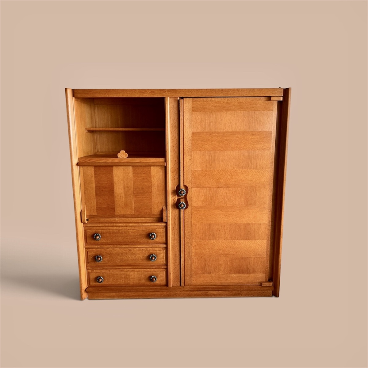"gémeaux" Secretary Cabinet By Guillerme And Chambron For "votre Maison," France, 1960s