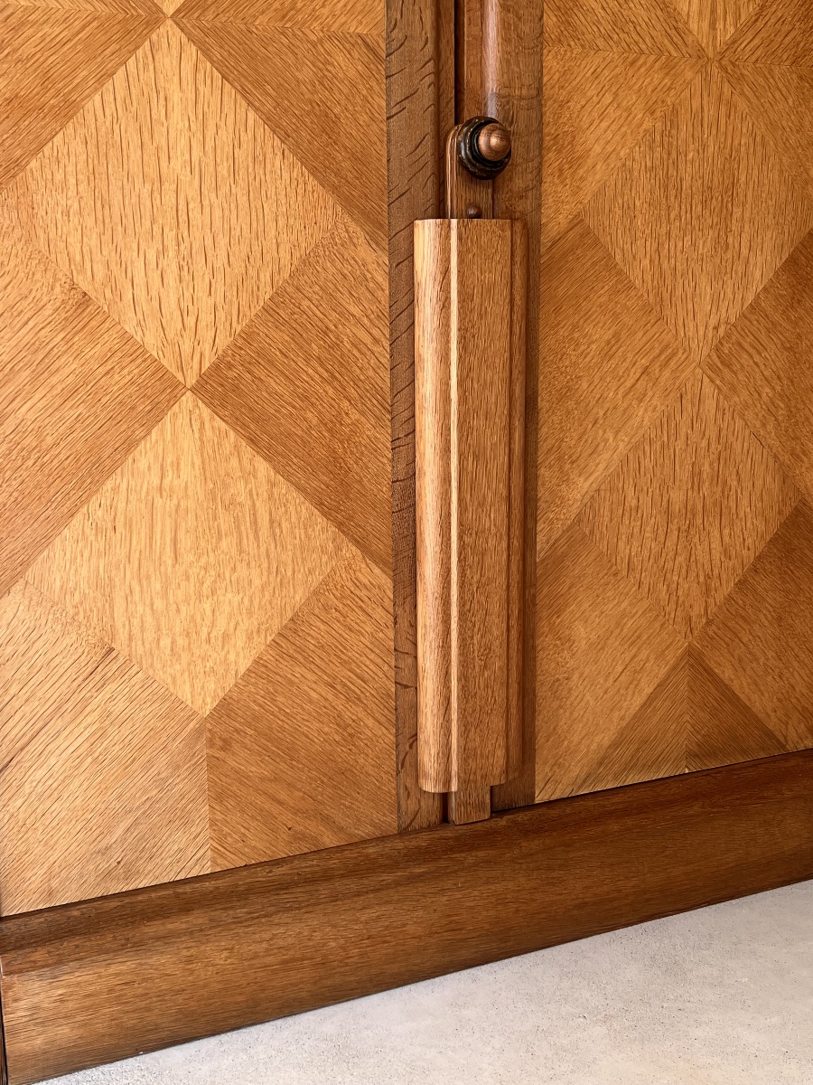 Armoire en chêne par Guillerme Chambron pour Votre maison, France années 50-photo-5