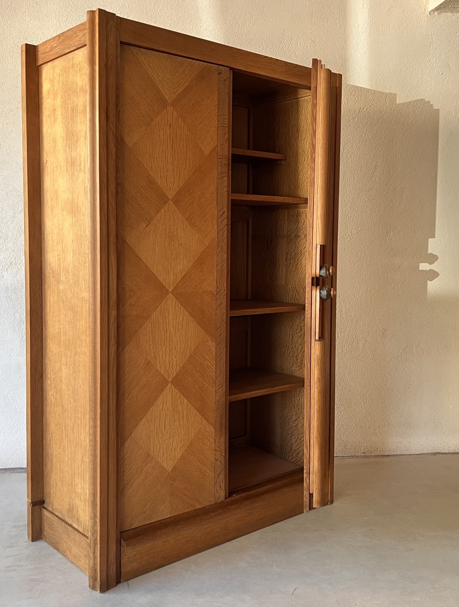 Armoire en chêne par Guillerme Chambron pour Votre maison, France années 50-photo-6
