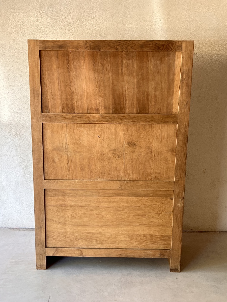 Armoire en chêne par Guillerme Chambron pour Votre maison, France années 50-photo-7