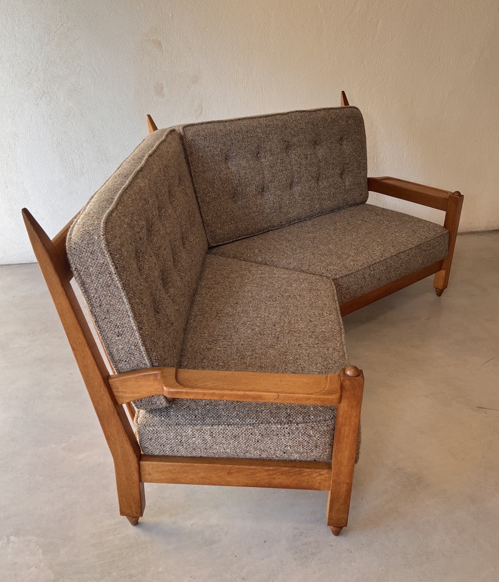 Corner Bench By Guillerme And Chambron For "votre Maison," France, 1960s-photo-4