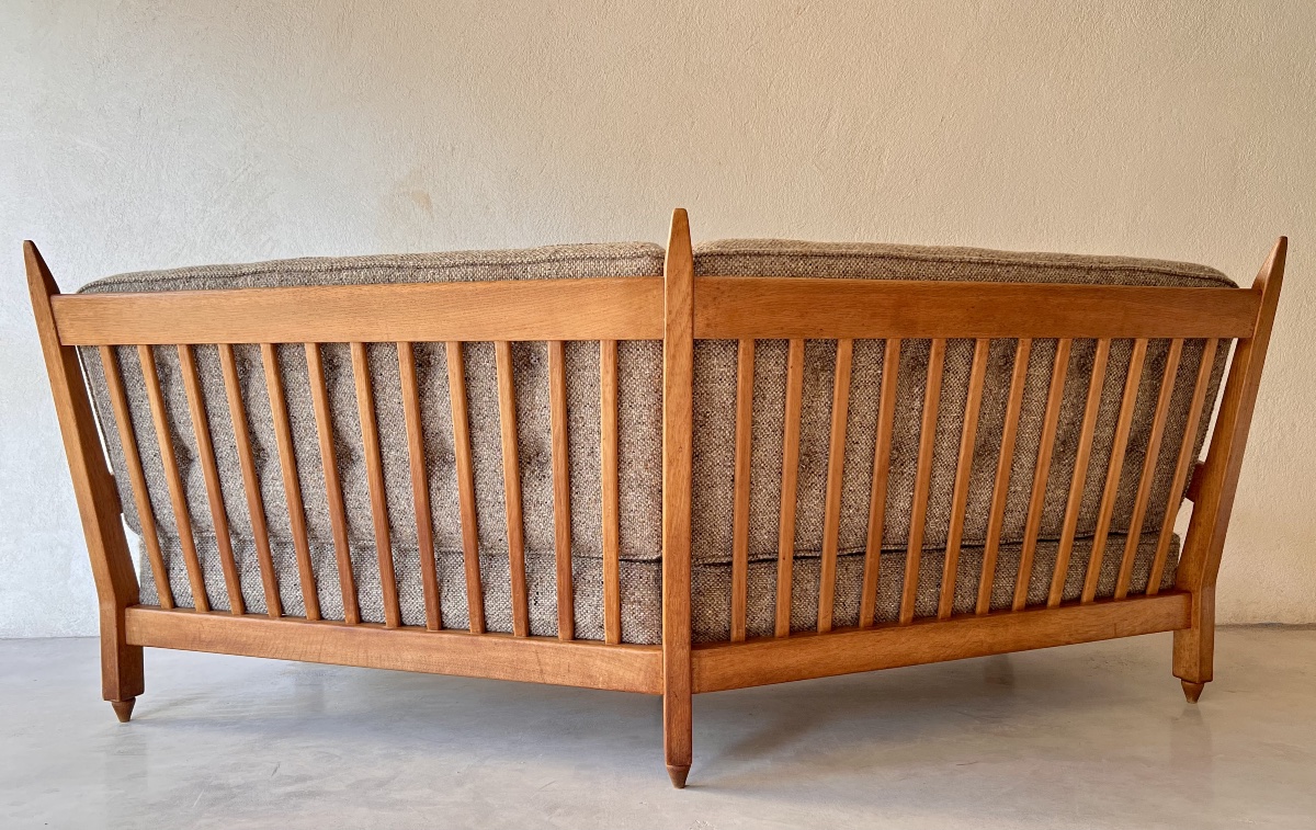 Corner Bench By Guillerme And Chambron For "votre Maison," France, 1960s-photo-1
