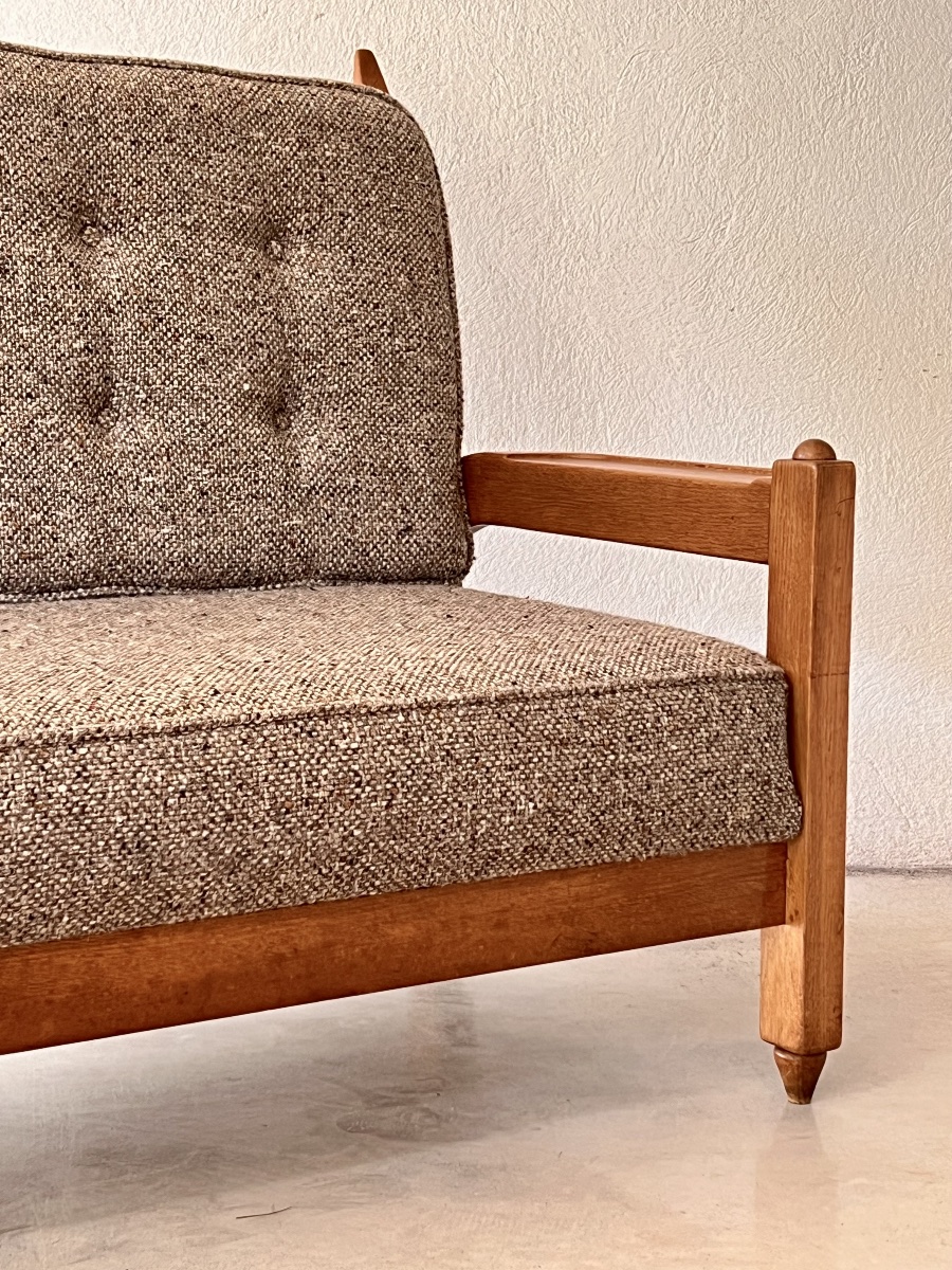 Corner Bench By Guillerme And Chambron For "votre Maison," France, 1960s-photo-2