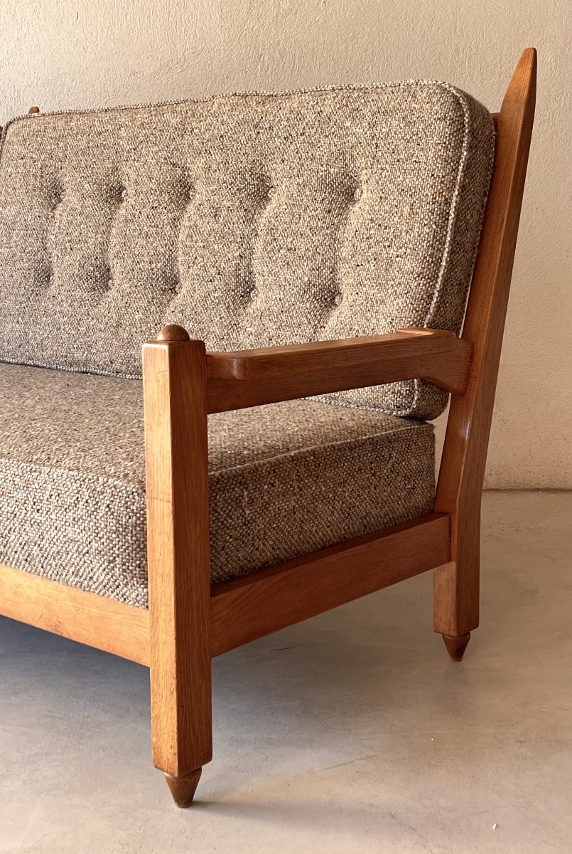 Corner Bench By Guillerme And Chambron For "votre Maison," France, 1960s-photo-3