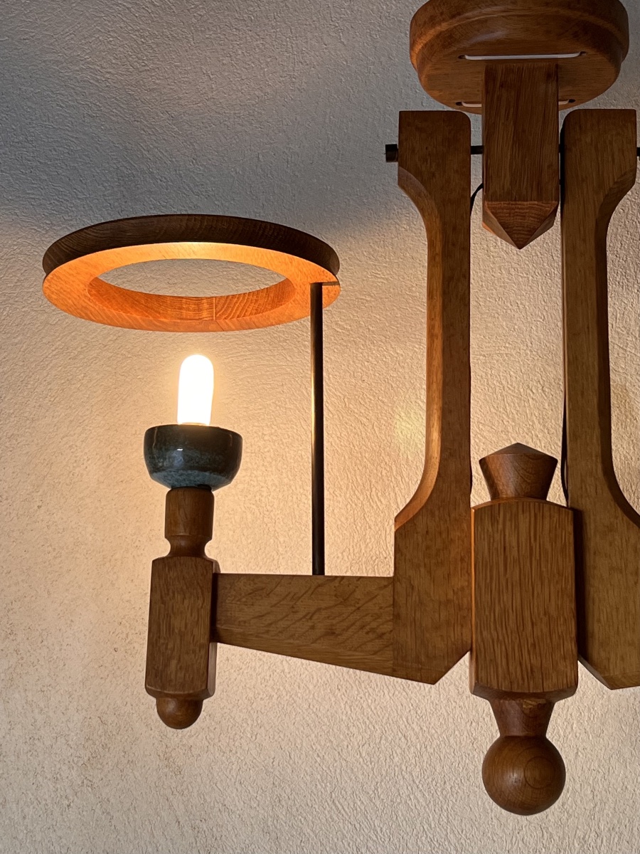 2-light Chandelier By Guillerme And Chambron For "votre Maison," France, 1960s-photo-3