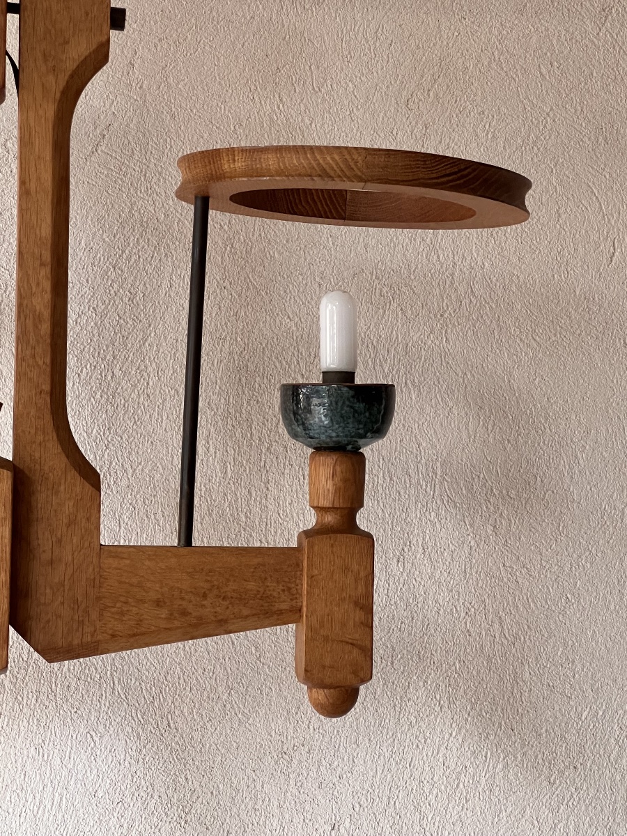 2-light Chandelier By Guillerme And Chambron For "votre Maison," France, 1960s-photo-2