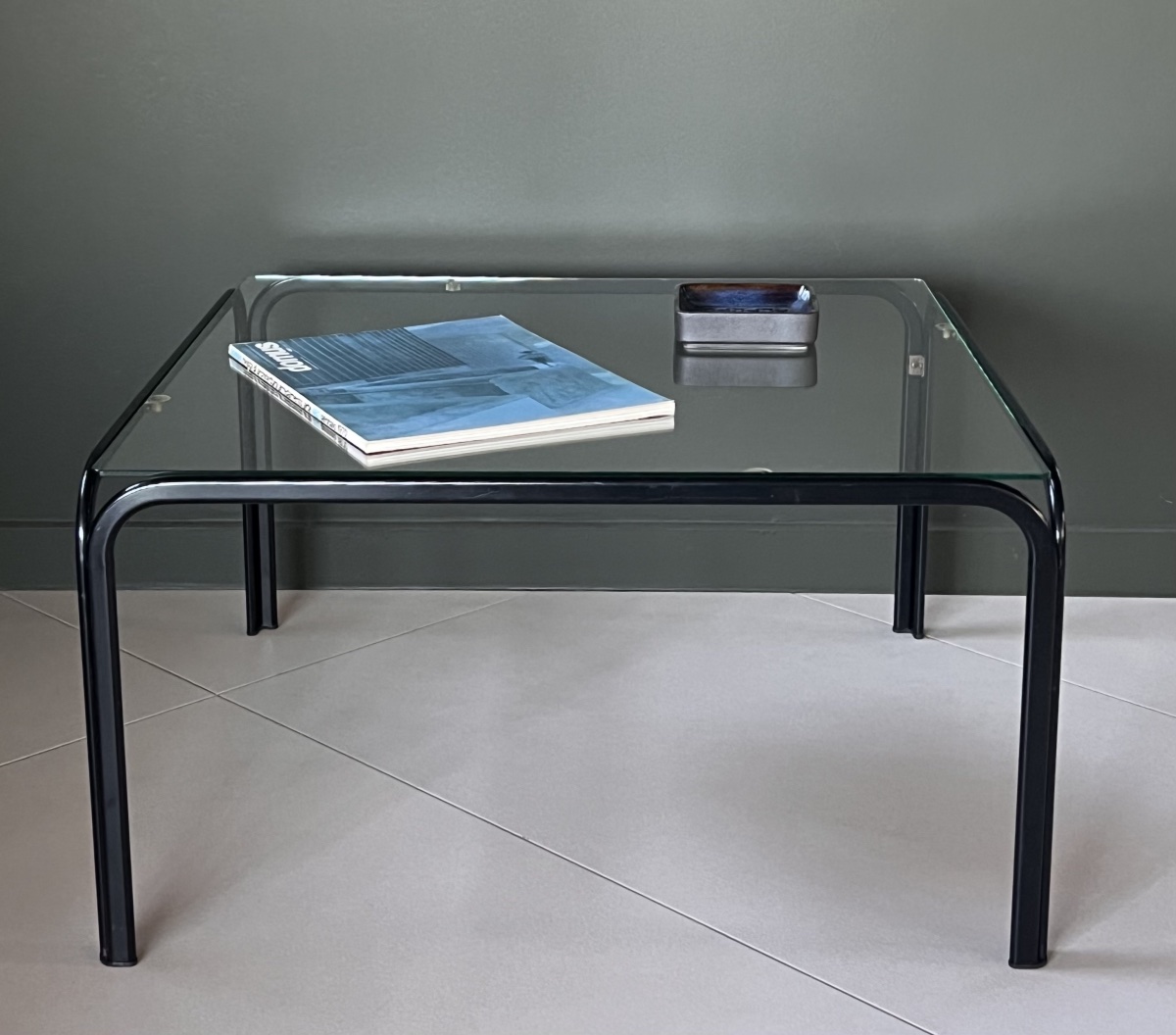 Metal And Glass Coffee Table In The Style Of Gastone Rinaldi, Italy, 1970s-photo-2