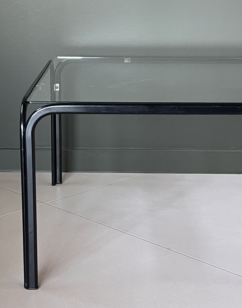 Metal And Glass Coffee Table In The Style Of Gastone Rinaldi, Italy, 1970s-photo-2