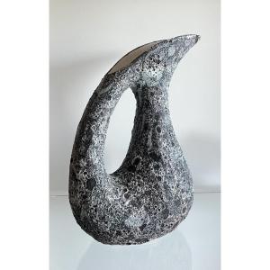 Ceramic Pitcher By Annette Roux, France 1960s