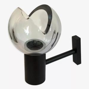Grey Murano Glass Wall Lamp By Flavio Poli For Seguso, Italy 1970s