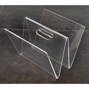 W-shaped Plexiglas Magazine Rack, France, 1970s