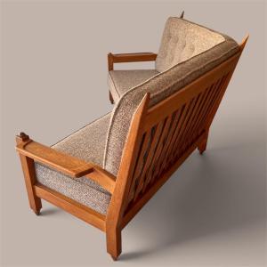 Banquette d'angle par Guillerme et Chambron pour "Votre maison", France années 60