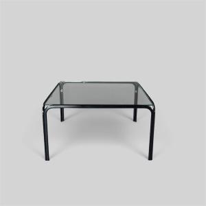 Table basse en métal et verre dans le style de Gastone Rinaldi, Italie années 70