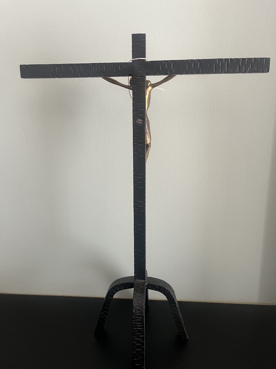 Christ sur croix en fer forgé -photo-2