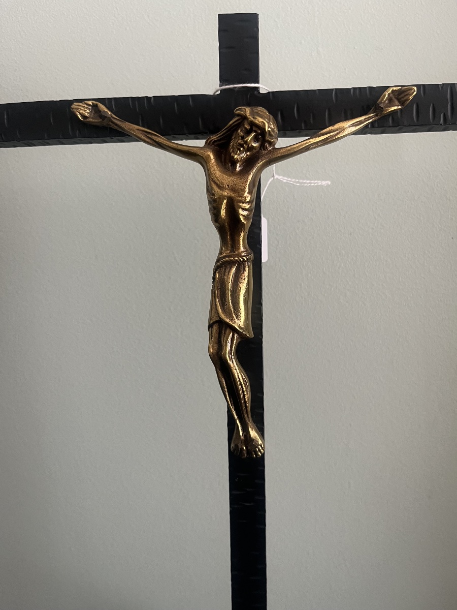 Christ sur croix en fer forgé -photo-4