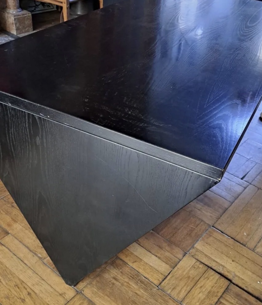 Large Lacquered Wood And Granite Desk From The 1980s-photo-3