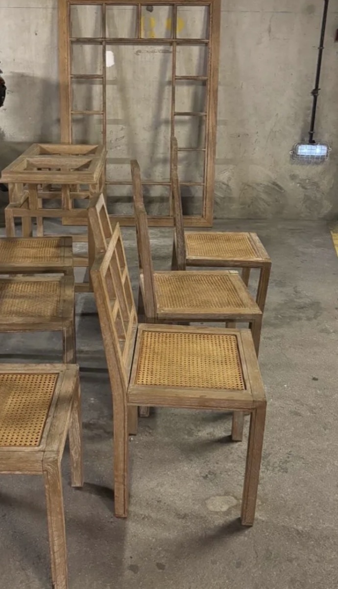 Set Of 6 Chairs And A Dining Table In Ceruse Oak, 1980-photo-4