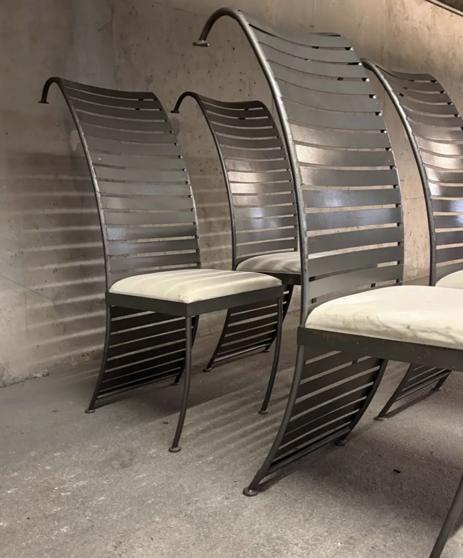 Set Of 4 Steel Chairs, 1980-photo-4