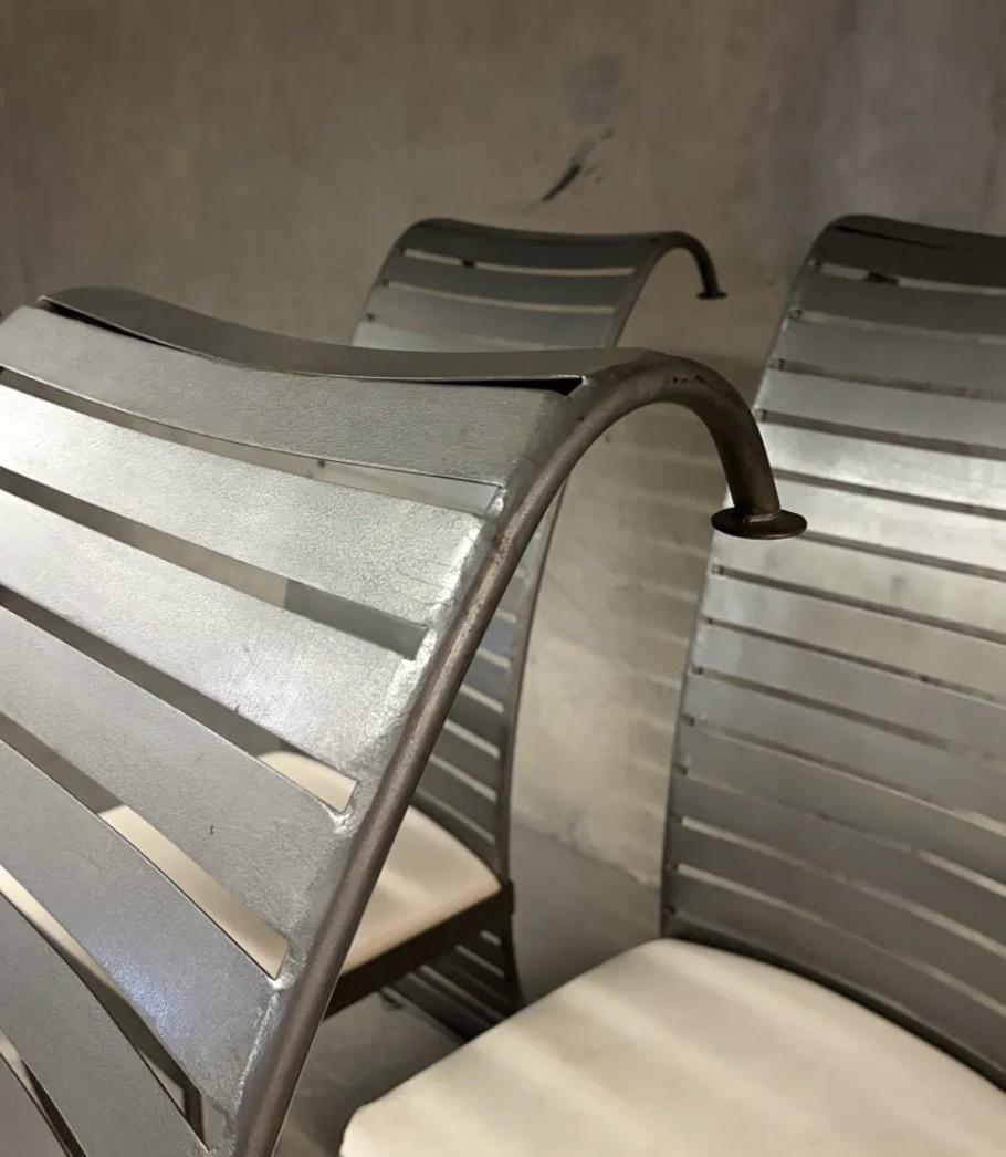 Set Of 4 Steel Chairs, 1980-photo-1