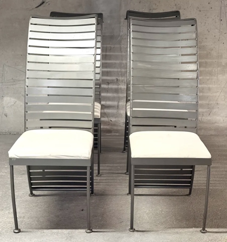 Set Of 4 Steel Chairs, 1980