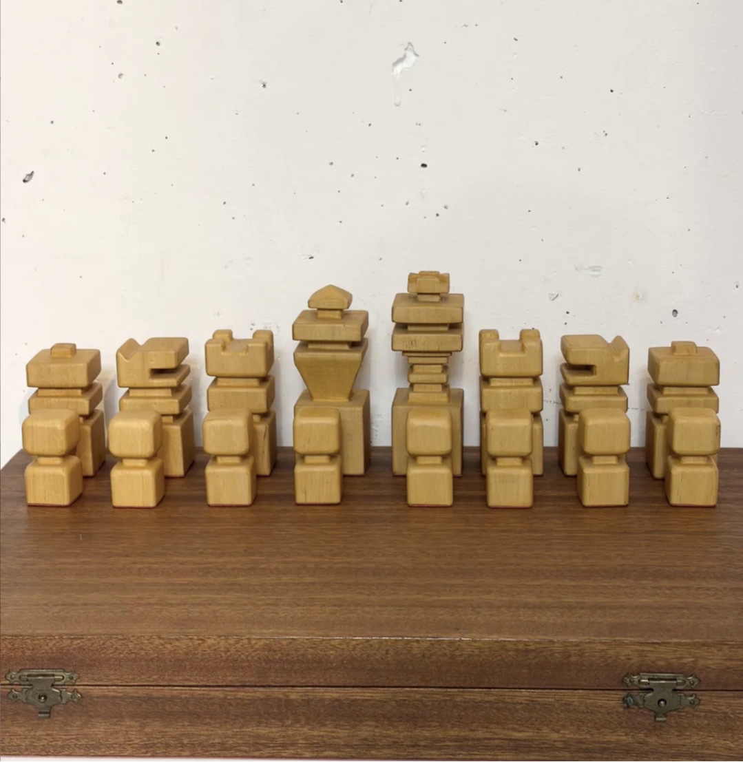 Wooden Chess Set, 1970-photo-3