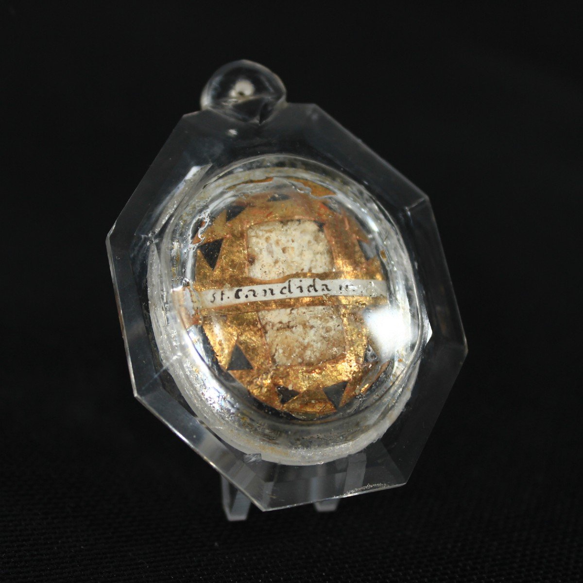 XVIIe S. Reliquaire En Cristal De Roche 1ère Classe (os) Relic St Candida Martyr-photo-2