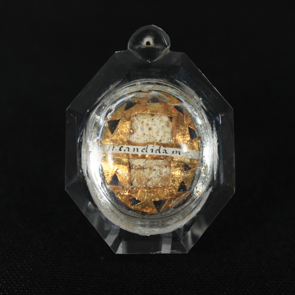 XVIIe S. Reliquaire En Cristal De Roche 1ère Classe (os) Relic St Candida Martyr