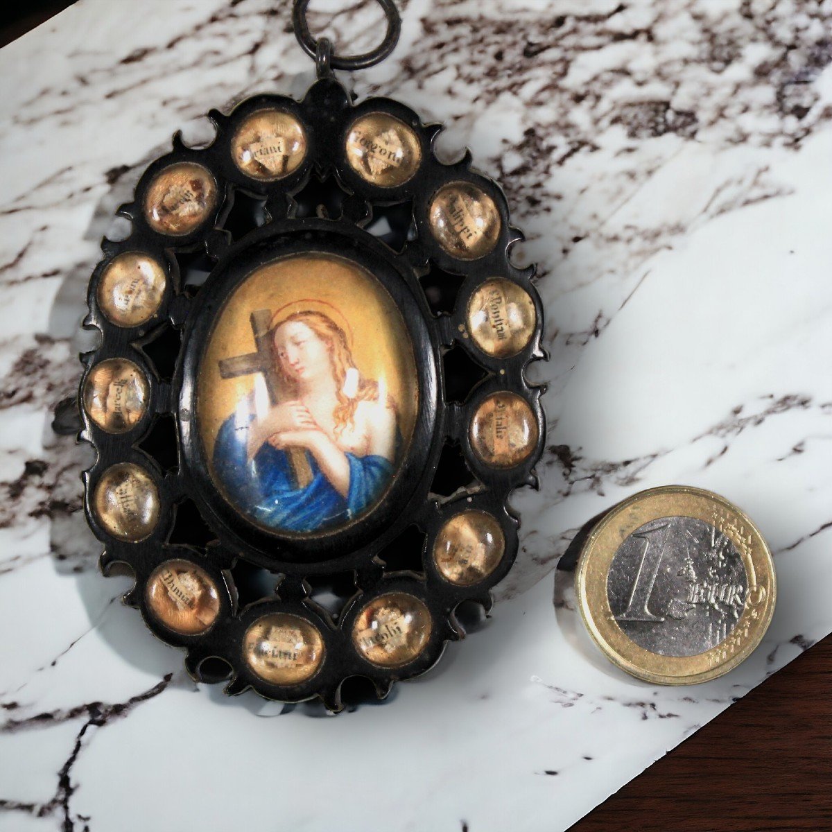 Rare 17th Cent Whalebone Reliquary 30 Relic St Philip Apostle St James Apostle +-photo-4