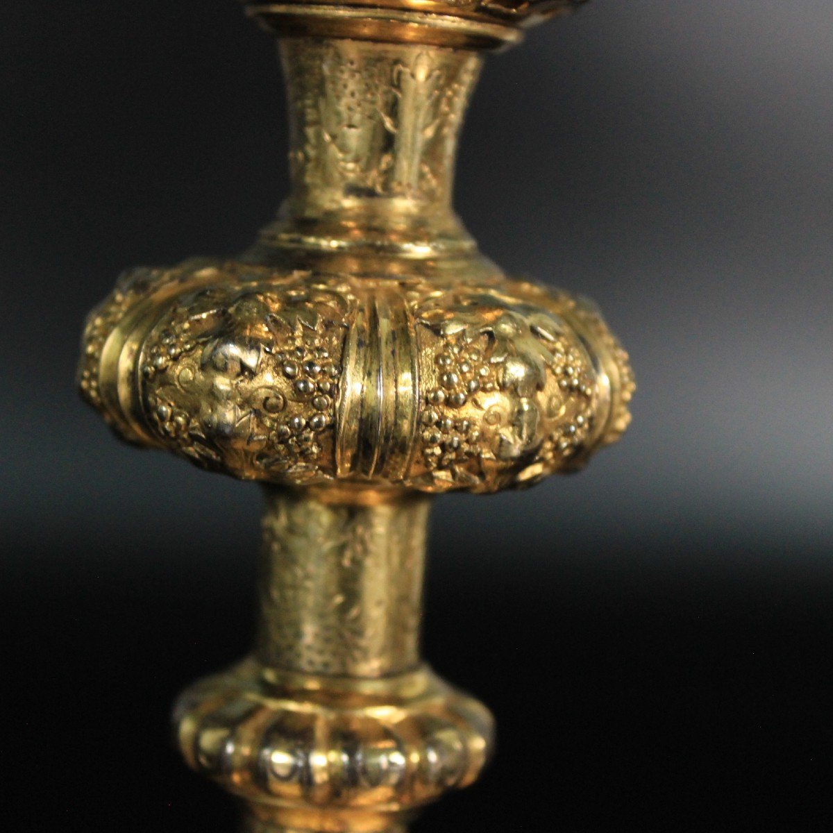 Antique Enameled Gothic Chalice Sterling Vermeil Silver Minerva Head France 19th-photo-6