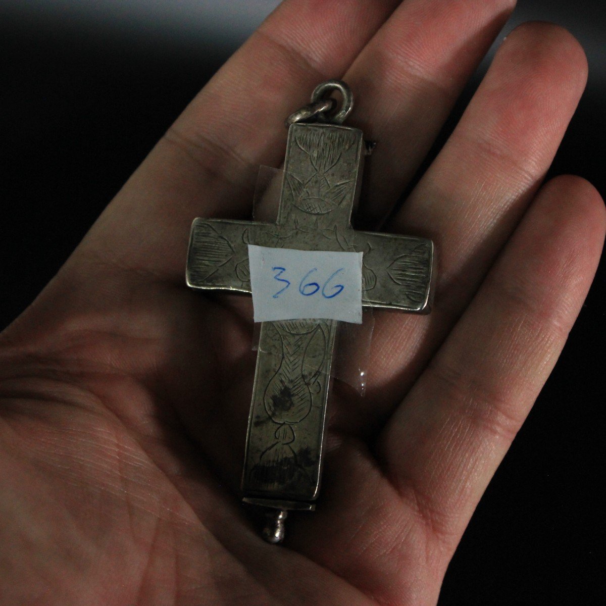Reliquaire Argent Croix Saintes Reliques Avec Agnus Dei Visitandines 19ème-photo-4