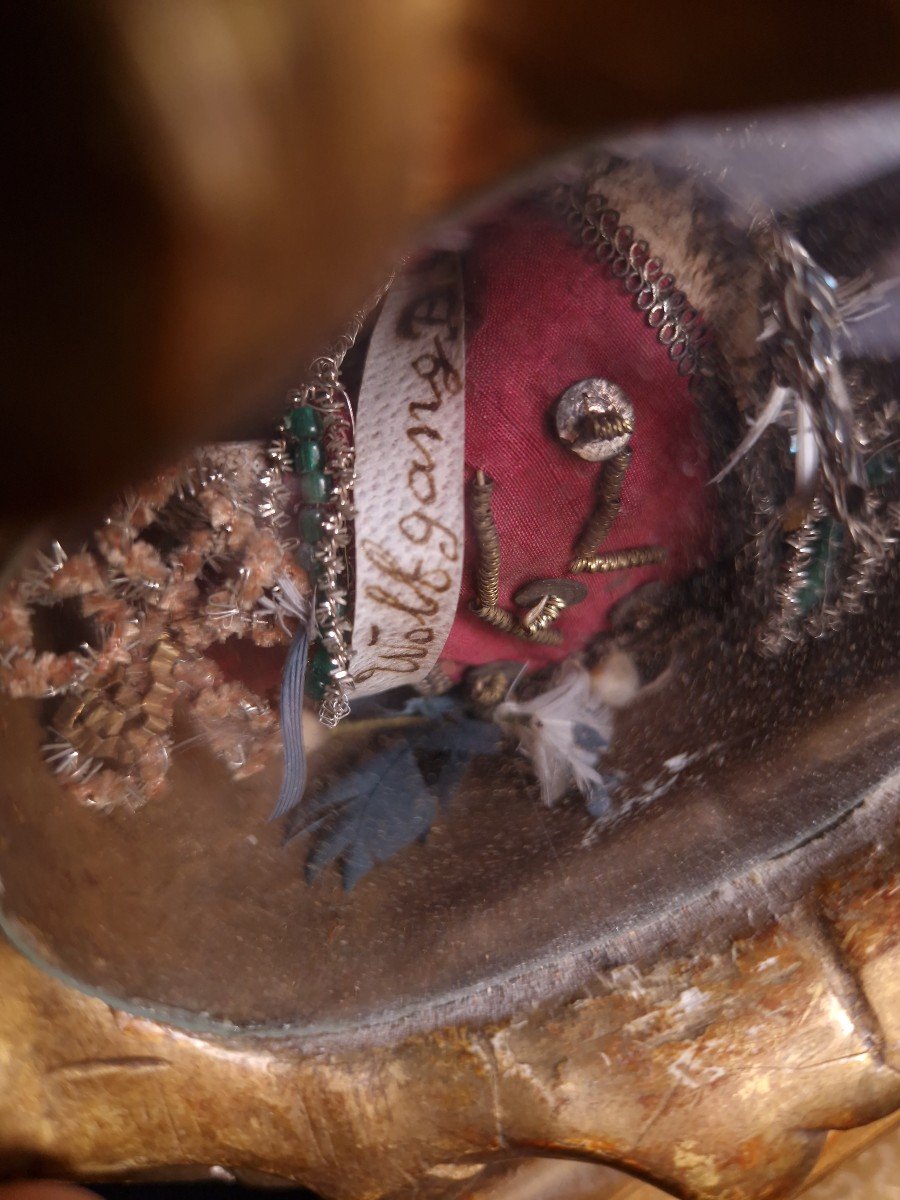 Buste Reliquaire Du XVIIIe Siècle Avec Reliques De Première Classe De Saint Wolfgang, Dorure Os-photo-3