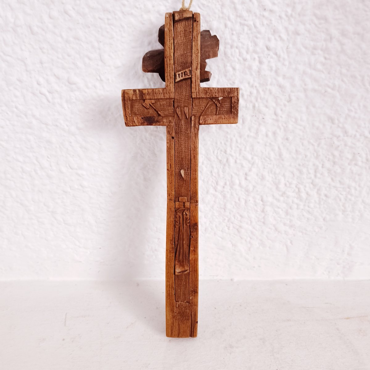 Reliquaire Crucifix Sculpté Allemand Du XVIIIe Siècle Avec Collection De Reliques-photo-2