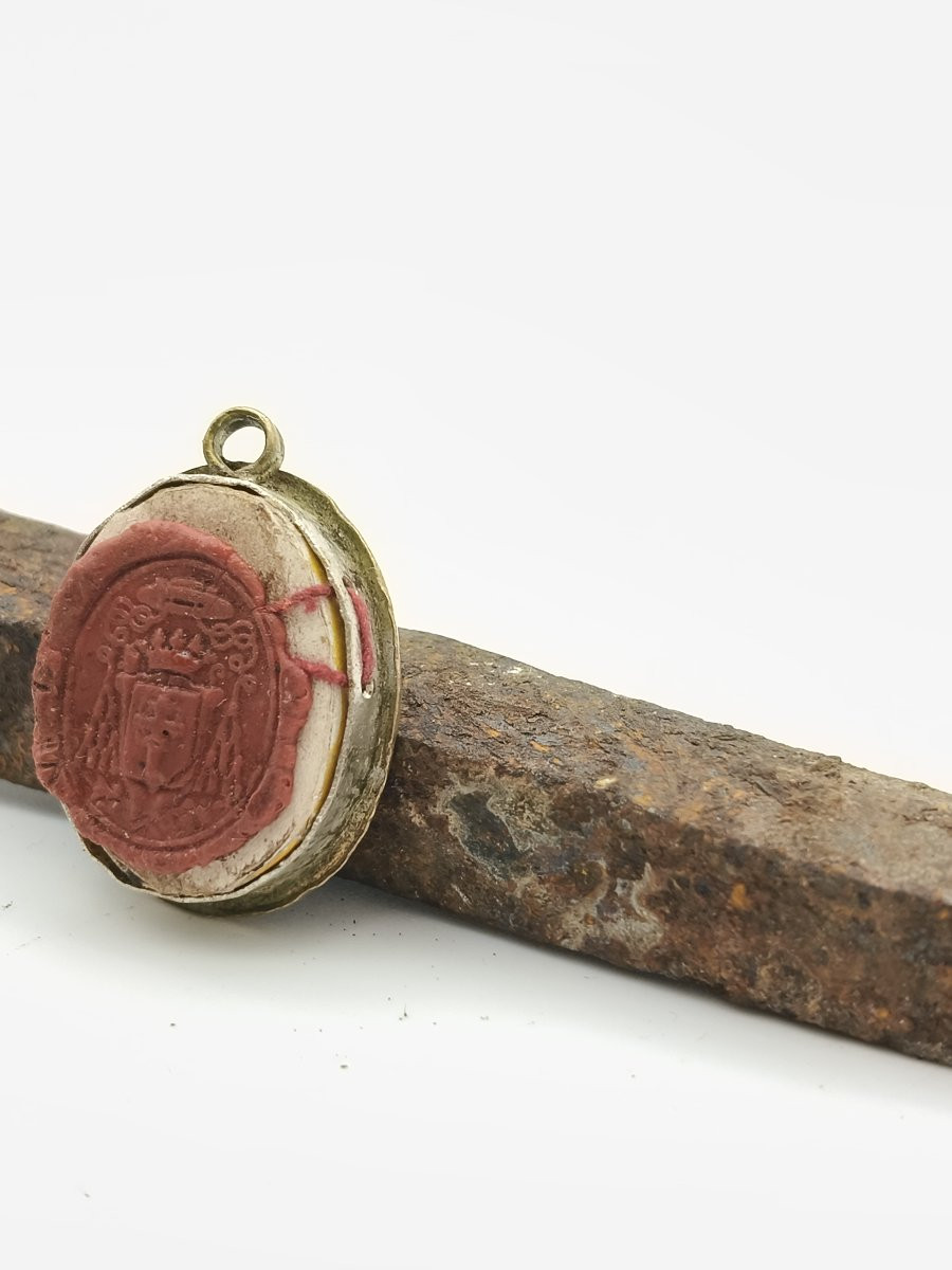 Reliquaire Relique de 1ère classe Saint Pierre Apôtre + Sceau de cire-photo-1