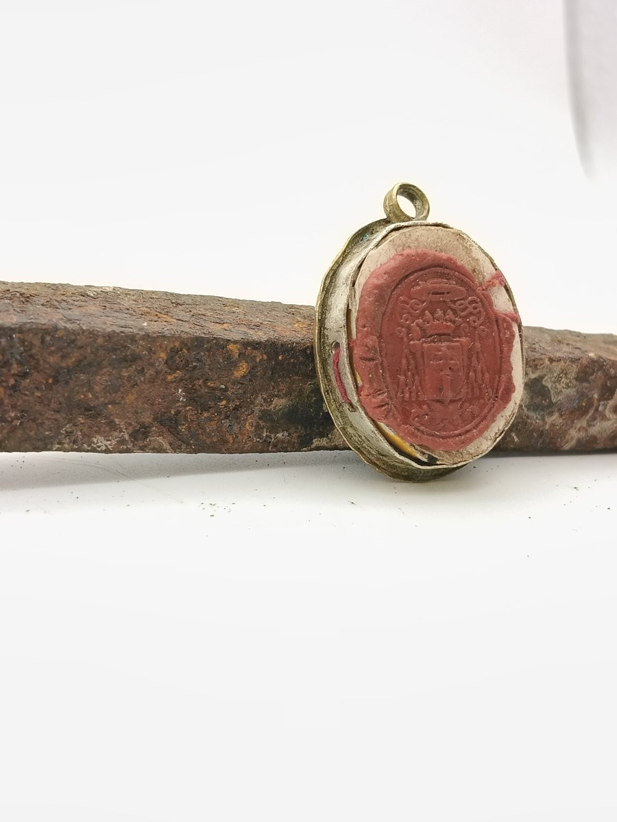 Reliquaire Relique de 1ère classe Saint Pierre Apôtre + Sceau de cire-photo-2