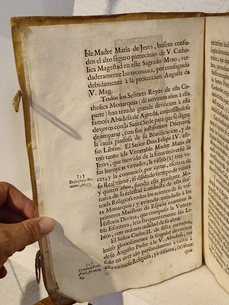 1735 Spanish Book, Sagrado Inexpugnable, Vellum Cover, Two-ink Text, Engraving-photo-3