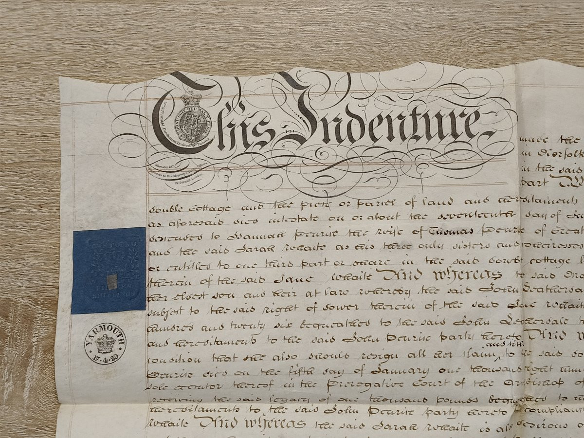 Document d'engagement rare en vélin du XIXe siècle, belle écriture, Angleterre-photo-3
