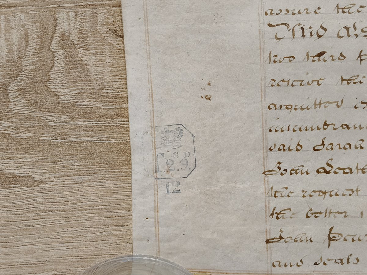 Document d'engagement rare en vélin du XIXe siècle, belle écriture, Angleterre-photo-1