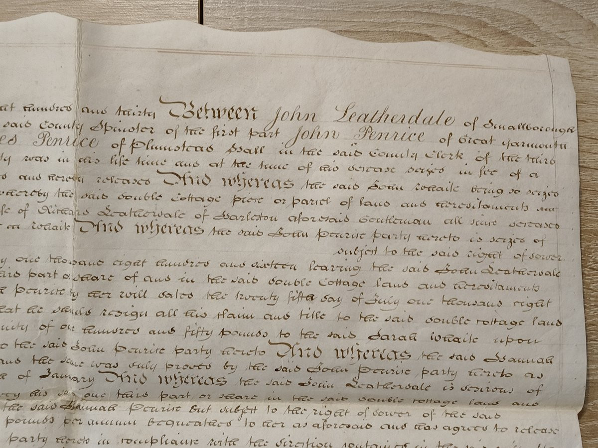 Document d'engagement rare en vélin du XIXe siècle, belle écriture, Angleterre-photo-3