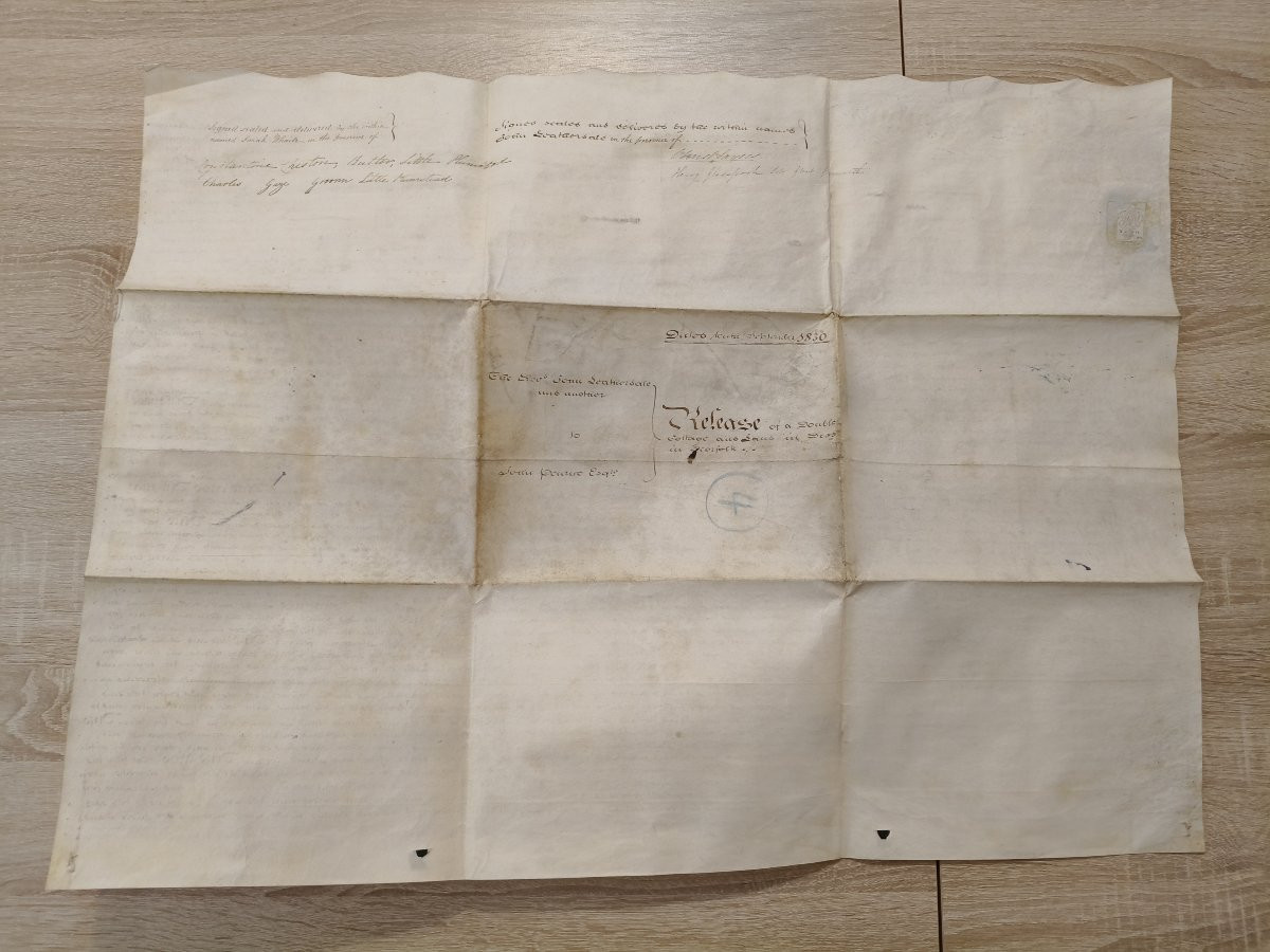 Document d'engagement rare en vélin du XIXe siècle, belle écriture, Angleterre-photo-6