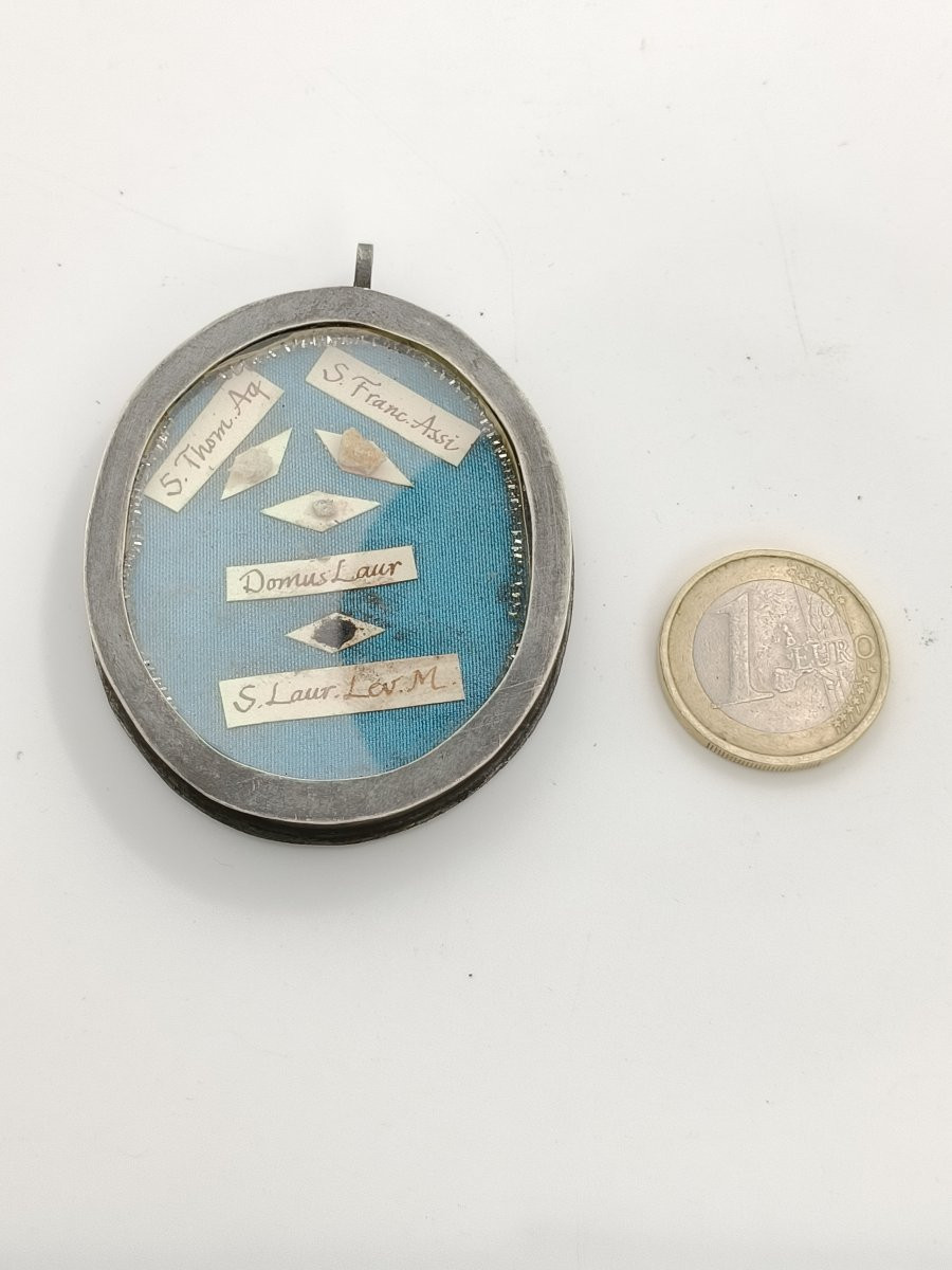 Reliquaire contenant 4 reliques : saint François, saint Thomas, Domus Lauretana + sceau de cire-photo-4