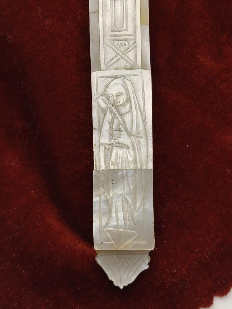 Reliquaire de la Passion du Christ, Croix de pèlerin, Nacre, Jérusalem, XIXe siècle.-photo-3