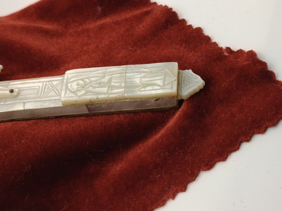 Reliquaire de la Passion du Christ, Croix de pèlerin, Nacre, Jérusalem, XIXe siècle.-photo-3