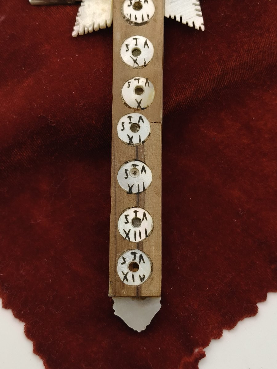 Reliquaire de la Passion du Christ, Croix de pèlerin, Nacre, Jérusalem, XIXe siècle.-photo-5