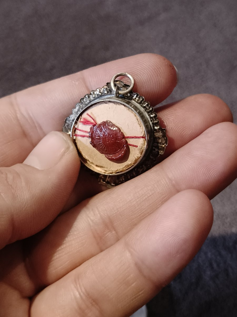 19thc Silver Reliquary 1st Class Relic St Peter Claver+wax Seal-photo-3