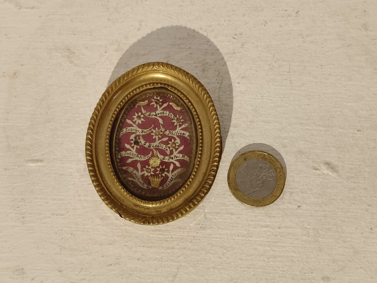 Reliquaire 8 Reliques Saint Jean Népomucène Saint Philippe Néri Saint Sébastien Saint Laurent-photo-2