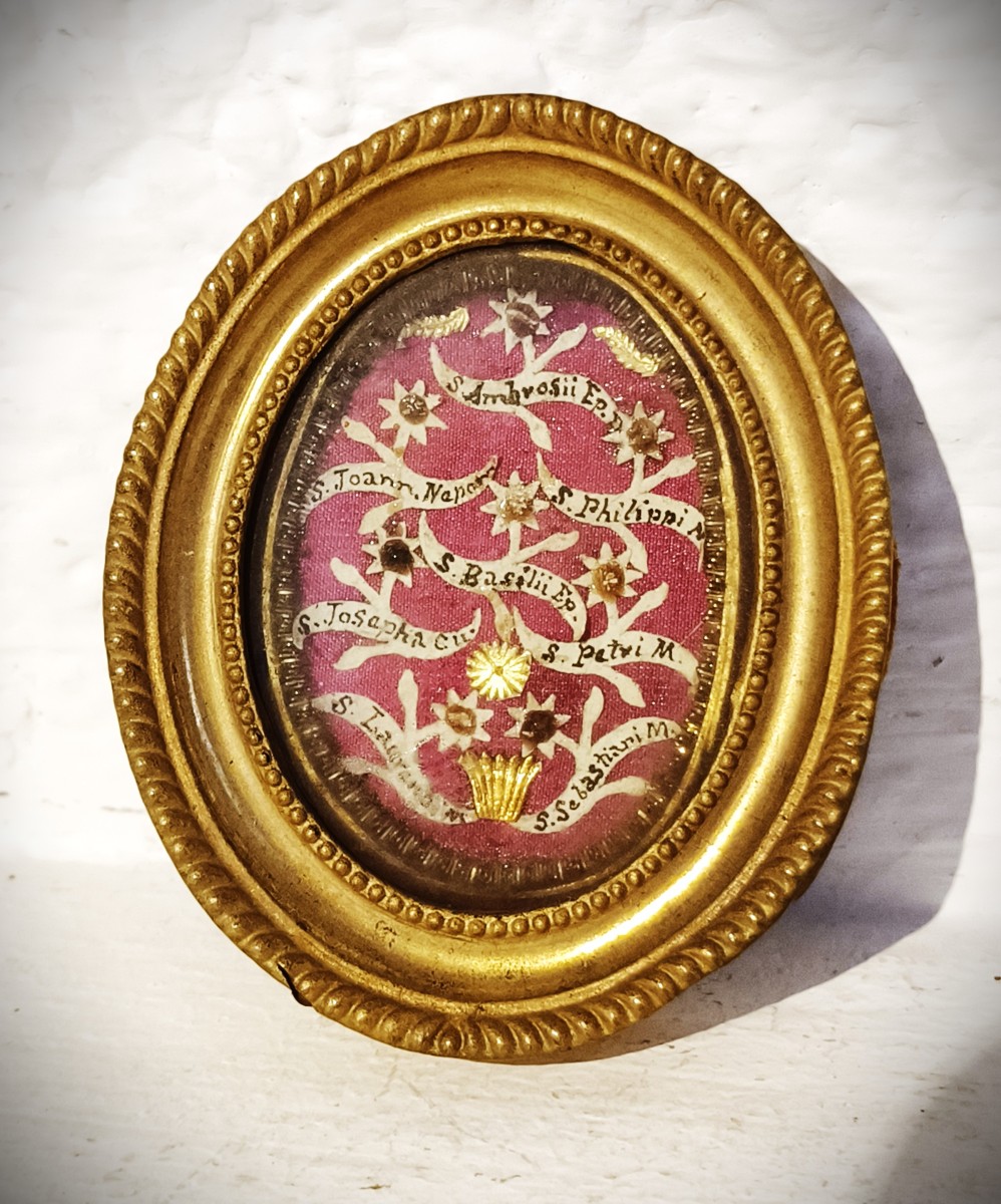 Reliquaire 8 Reliques Saint Jean Népomucène Saint Philippe Néri Saint Sébastien Saint Laurent