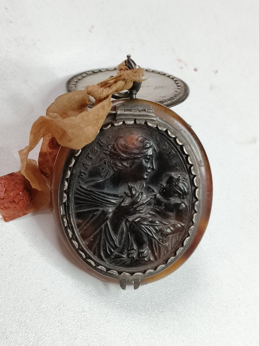 18th Cent Silver Reliquary 10 Relics Our Lady St Julian St Nectarius St Claude-photo-3